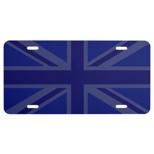 Blue Union Jack British Flag Design License Plate