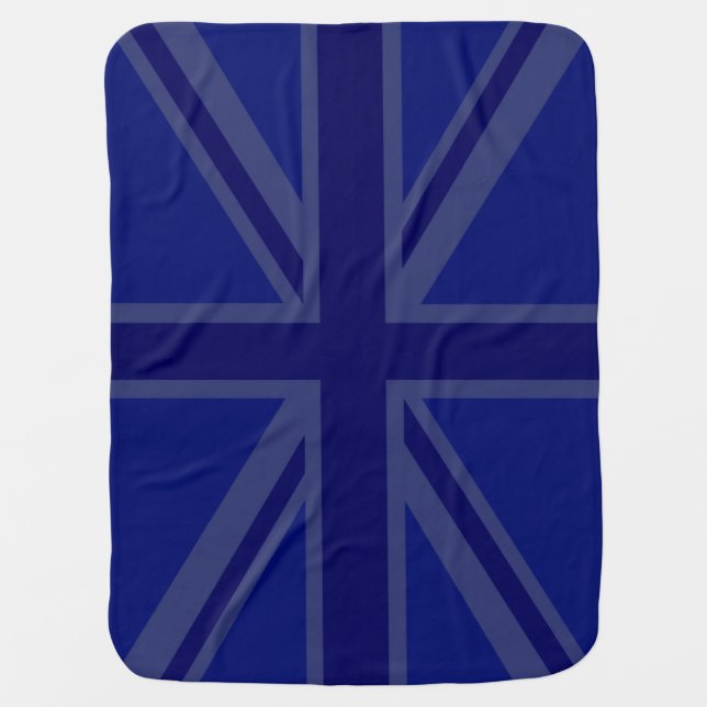 Blue Union Jack British Flag Design Swaddle Blanket (Front)