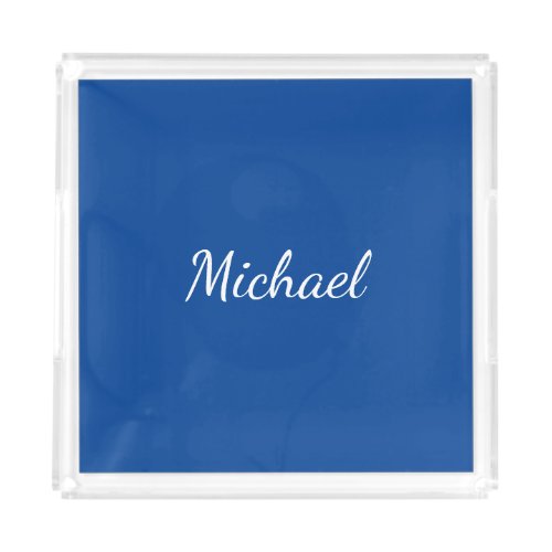 Blue Unique Professional Calligraphy Name Acrylic Tray