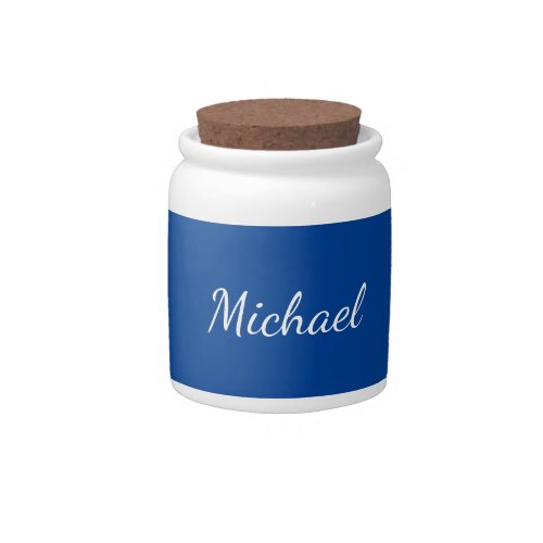 Blue Unique Professional Calligraphy Name Candy Jar