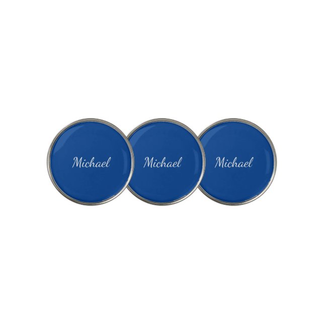 Blue Unique Professional Calligraphy Name Golf Ball Marker (3 Up)