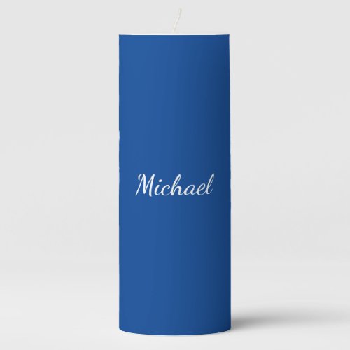 Blue Unique Professional Calligraphy Name Pillar Candle