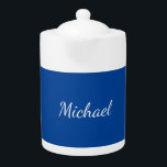 Blue Unique Professional Calligraphy Name Teapot<br><div class="desc">Extreme minimalist design. I would recommend to family and friends. Very happy.</div>