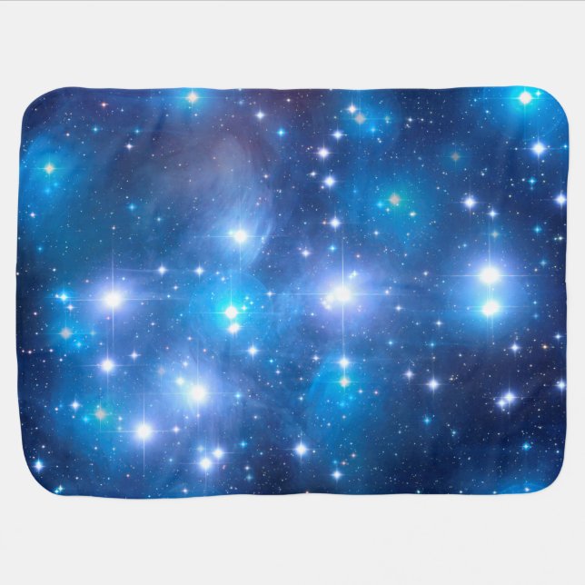 Blue Universe Stars + your ideas Baby Blanket (Horizontal)