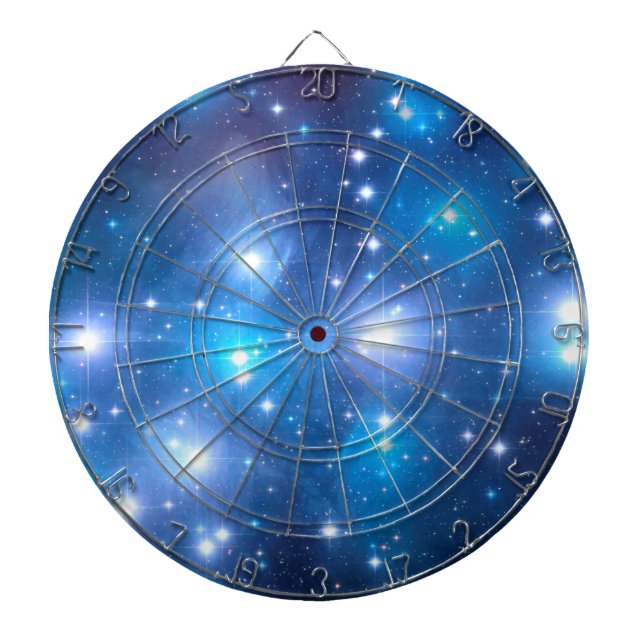 Blue Universe Stars + your ideas Dartboard With Darts (Front)