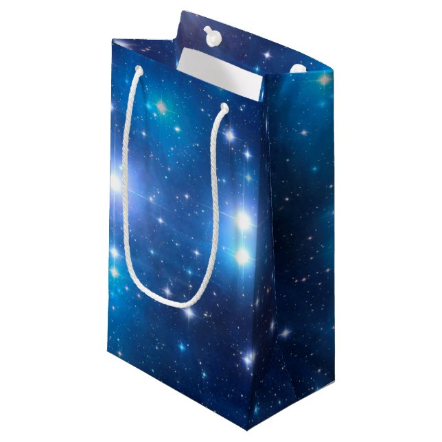 Blue Universe Stars + your ideas Small Gift Bag (Front Angled)