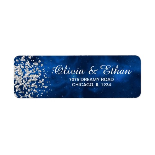 Blue Universe with Silver Confetti Label