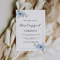 Blue Unplugged Ceremony Wedding Sign,