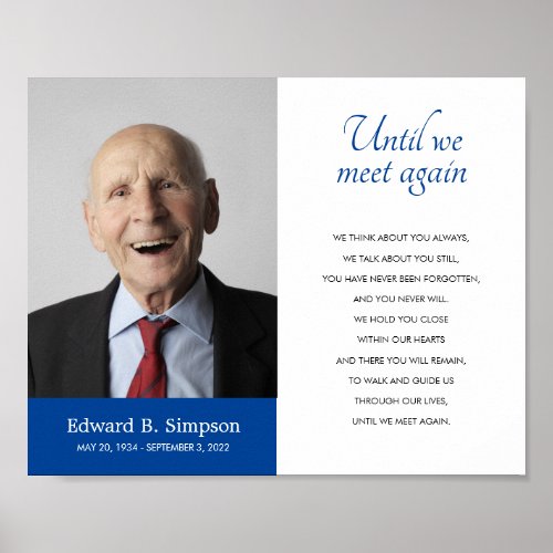 Blue Until We Meet Again Funeral Poem With Photo Poster