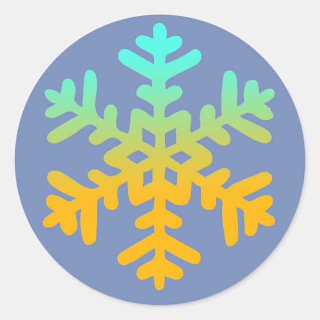 Blue Urange Snowflake Sticker (Front)