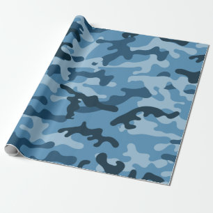 "BLUE URBAN CAMO" WRAPPING PAPER