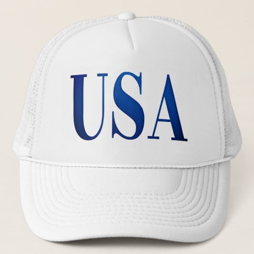 Blue USA Letter Print American Pride Trucker Hat