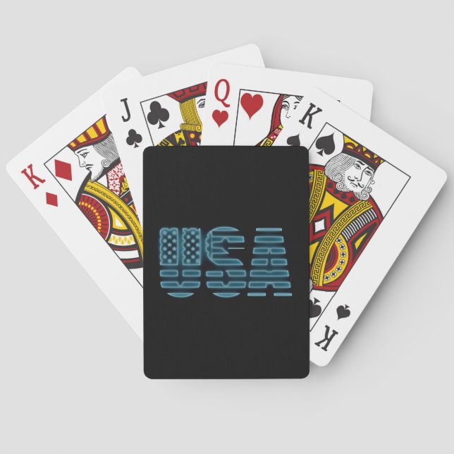 Blue USA Stars and Strips    Poker Cards (Back)