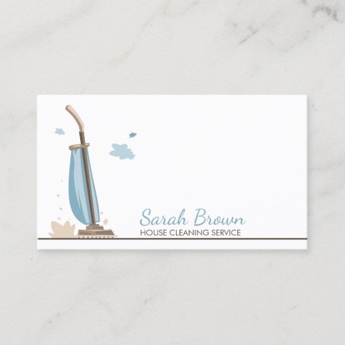 Blue Vacuum Cleaner House Cleaning Services Business Card