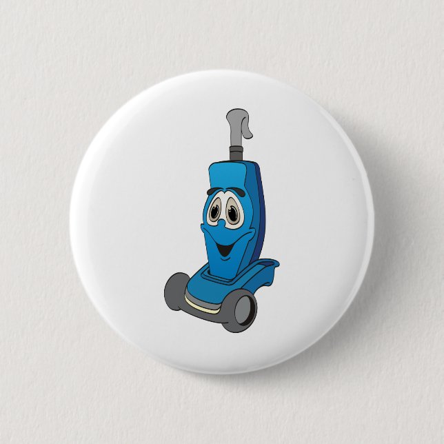 Blue Vacuum Cleaner Pinback Button (Front)