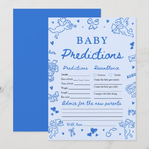 Blue Valentine Baby Predictions Baby Shower Game