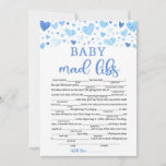 Blue Valentine Baby Shower Baby Mad Libs Game Invitation