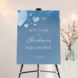 Blue Valentine Baby Shower Welcome Sign