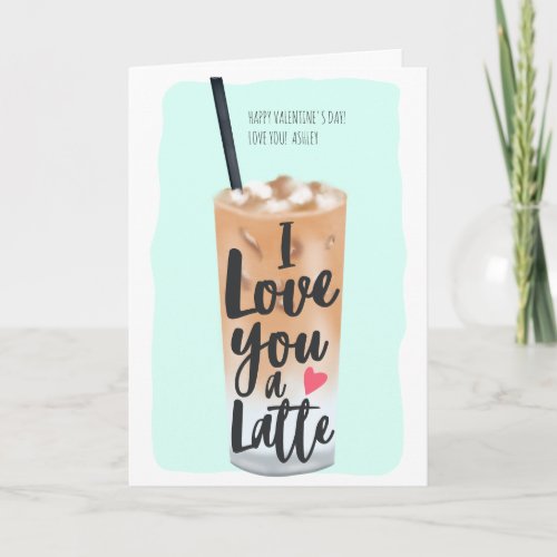 Blue valentine coffee latte quote 3 photos collage card