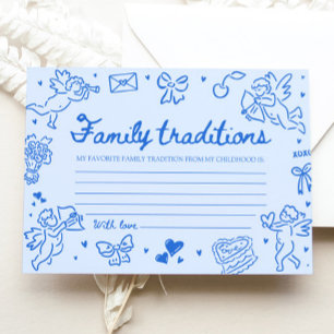 Blue Valentine Family Traditions Baby Shower Game Enclosure Card