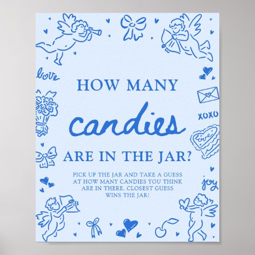 Blue Valentine Guess How Many Candies Baby Shower 