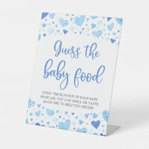 Blue Valentine Guess the Baby Food Baby Shower Pedestal Sign