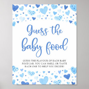 Blue Valentine Guess the Baby Food Baby Shower Poster