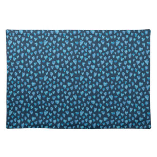Blue Valentine Heart Cloth Placemat