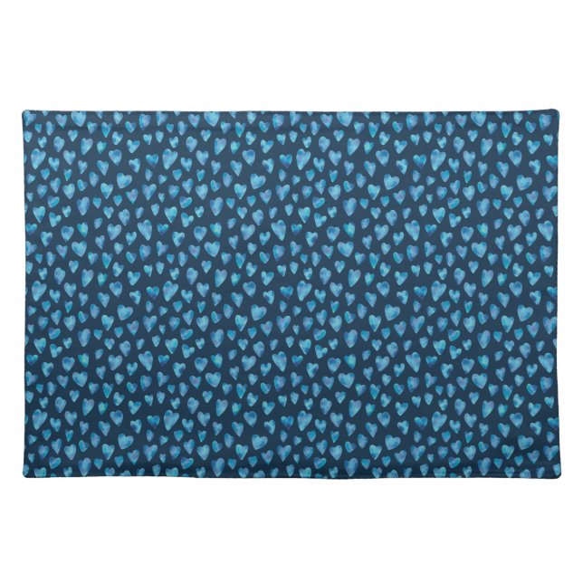 Blue Valentine Heart Cloth Placemat (Front)