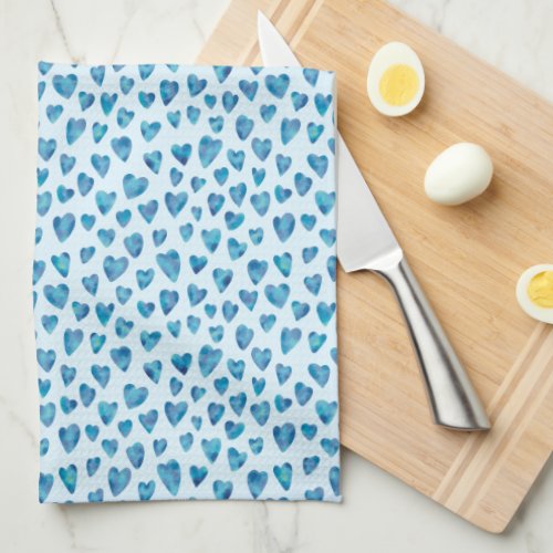 Blue Valentine Heart Kitchen Towel