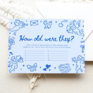 Blue Valentine How Old Were They Baby Shower Game Enclosure Card