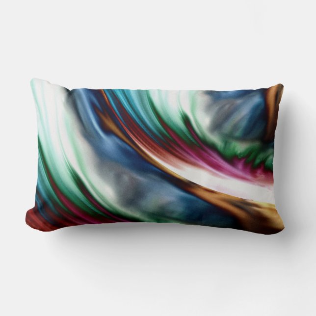 Blue Valley Whirlwind Rainbow Lumbar Pillow (Front)