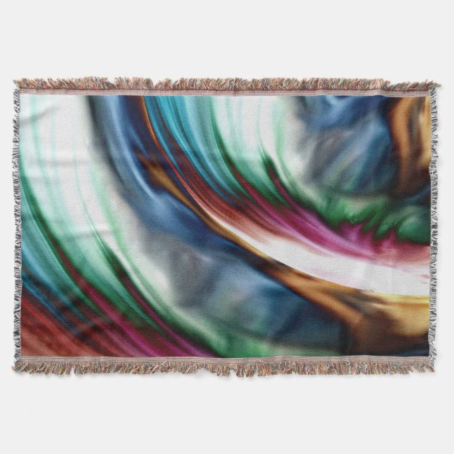 Blue Valley Whirlwind Rainbow Throw Blanket (Front)