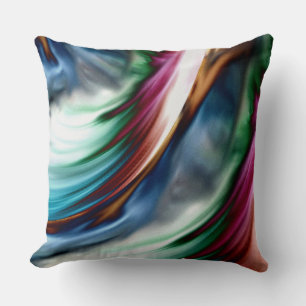 Blue Valley Whirlwind Rainbow Throw Pillow