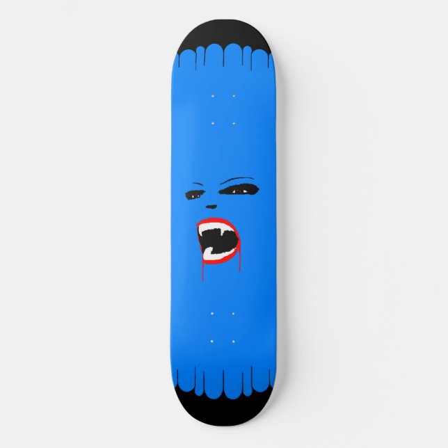Blue Vamp Custom Skateboard Deck (Front)