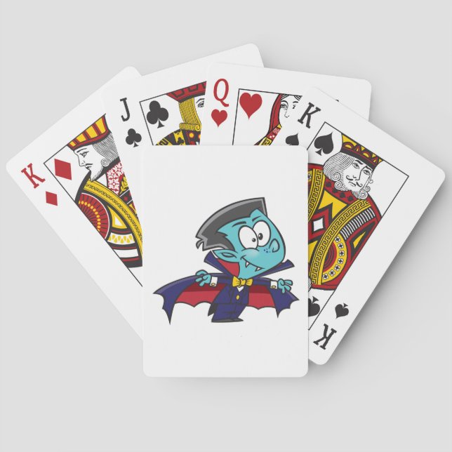 Blue Vampire Boy with Cape Cute Dracula Poker Cards (Back)