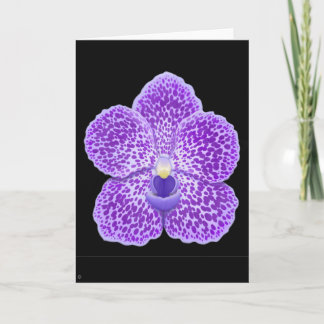 Blue Vanda Orchid Flower Greeting Card