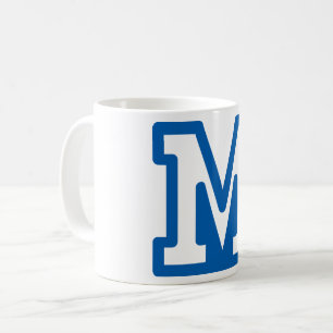 Blue Varsity Letter M Monogram Coffee Mug