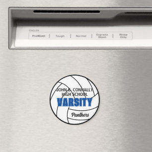 Blue Varsity Volleyball Custom High School Team Magnet