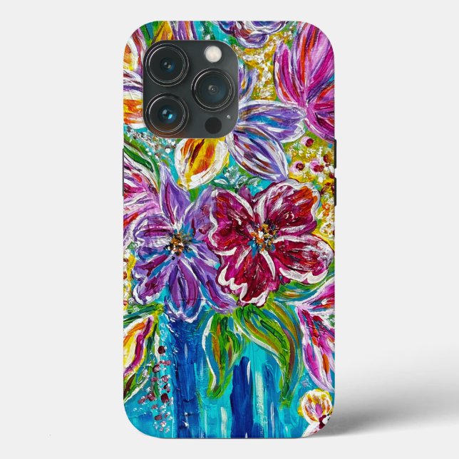 Blue Vase Floral iPhone / iPad case (Back)
