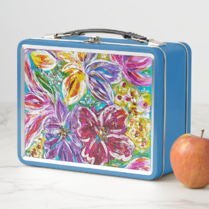 Blue Vase Flowers Lunch Box