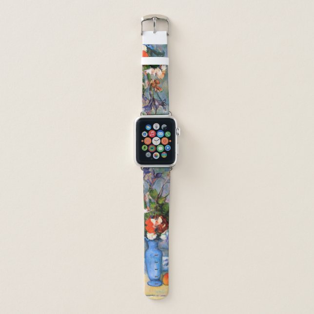 Blue Vase Flowers, Paul Cezanne Apple Watch Band (Front)