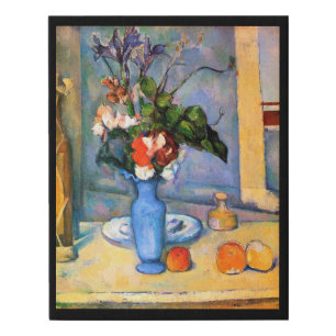 Blue Vase Flowers, Paul Cezanne Faux Canvas Print
