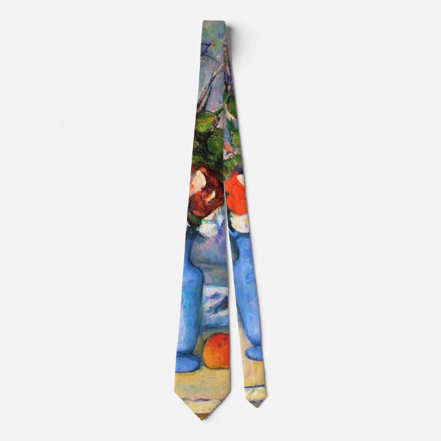 Blue Vase Flowers, Paul Cezanne Neck Tie (Front)