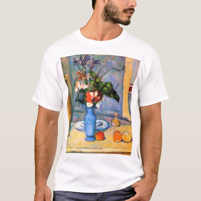 Blue Vase Flowers, Paul Cezanne T-Shirt (Front)