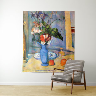 Blue Vase Flowers, Paul Cezanne Tapestry