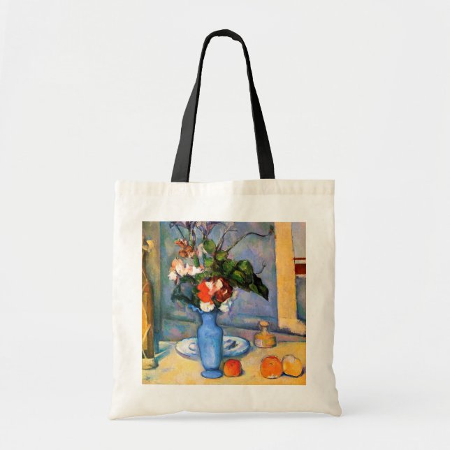Blue Vase Flowers, Paul Cezanne Tote Bag (Front)