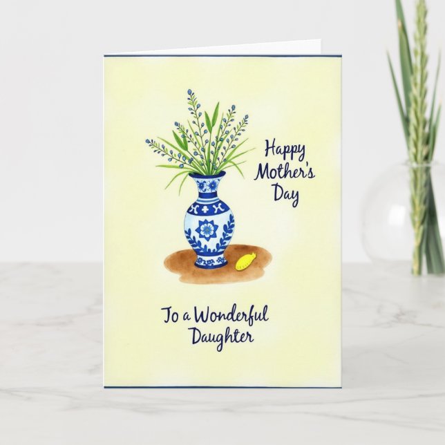 Blue Vase Mothers Day Card (Front)