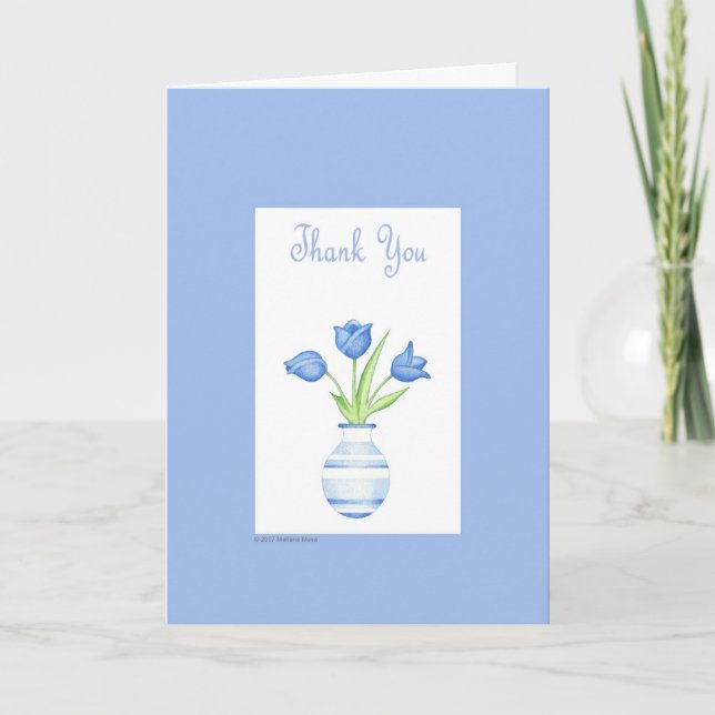 Blue Vase Thank You Card (Front)