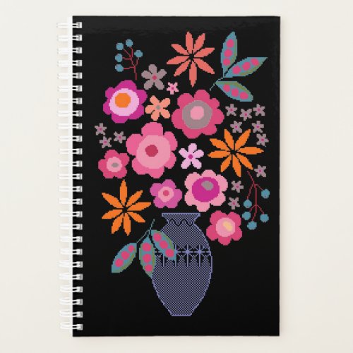 Blue Vase with Floral Bouquet Small Planner